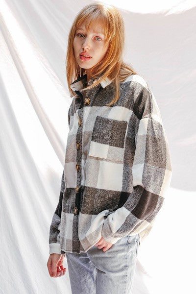 Plaid Black/White Heavy Shacket