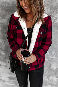 Red Plaid Fleece Jacket