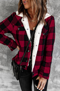 Red Plaid Fleece Jacket